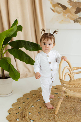 "Natural Waffel" Makoma Bluza white