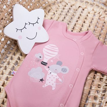 Mellow Ewa Klucze Rozpinane body z krótkim rękawem - róż