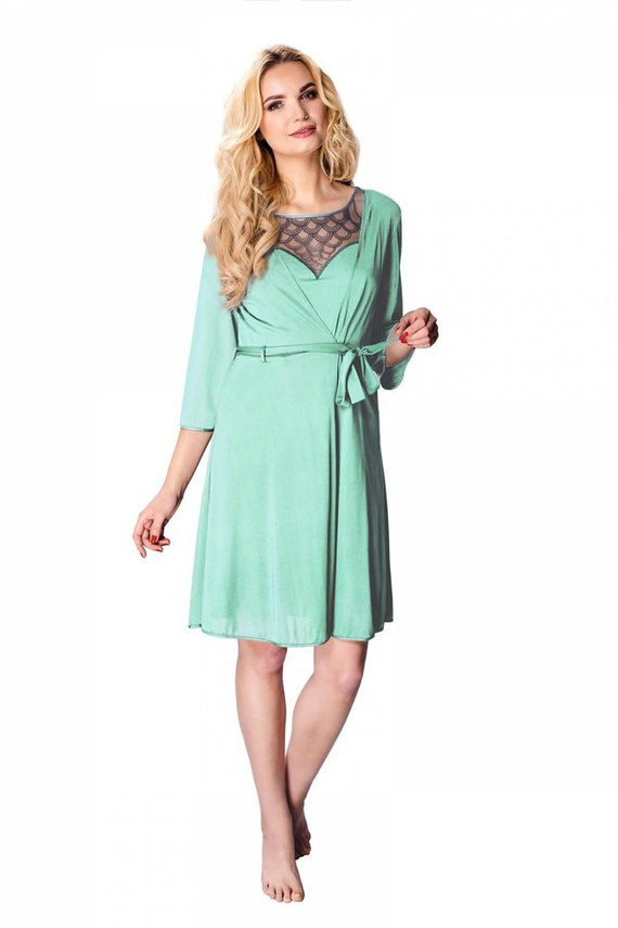 86299 Passion Szlafrok peniuar Mewa granatowy