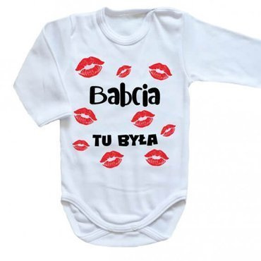 "BABCIA tu była" Moocha body długi rękaw biały