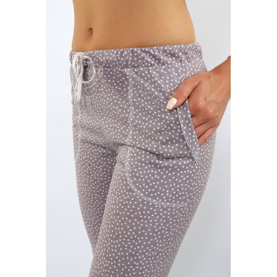 Agnieszka Long Piżama damska Sesto Senso beżowy kropki