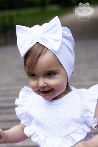 2115B Julietta Turban niemowlęcy Marija biały