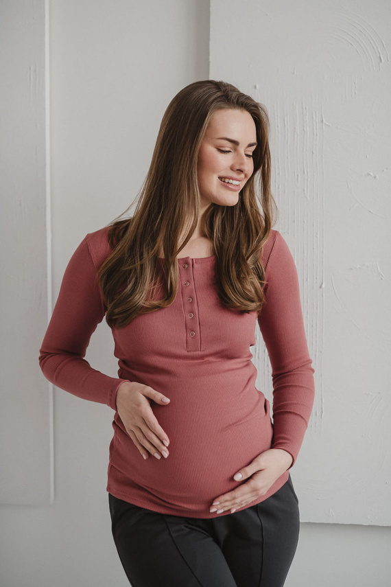Tummy Bluzka ciążowa i do karmienia Milk&Love dusty cedar