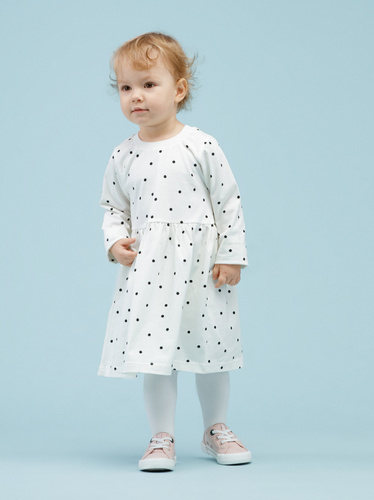 Tres Bien Pinokio Sukienka w groszki - ecru groszki