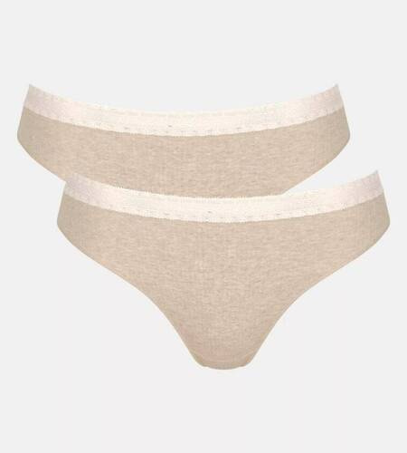 GO Ribbed R Tai C2P Figi Damskie 2-pak Sloggi - grey combination