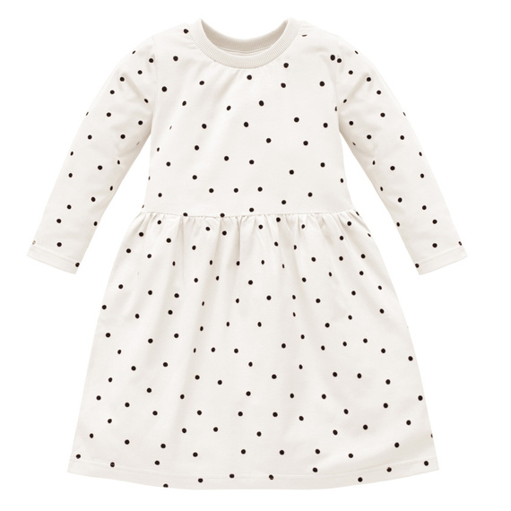 Tres Bien Pinokio Sukienka w groszki - ecru groszki