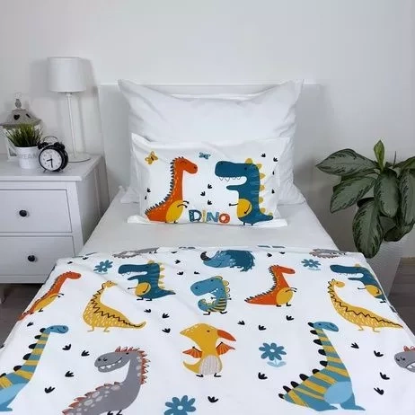 Dinozaury Pościel bawełniana do łóżeczka Jerry Fabrics turkusowy