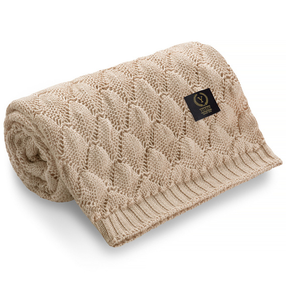 Ażurowy kocyk Shells YOSOY - sunny beige