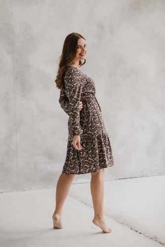 Lovely Dress sukienka ciążowa i do karmienia Milk&Love czarna w kwiatuszki