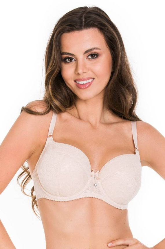 01099 Mila Biustonosz usztywniany full cup Mediolano beżowy