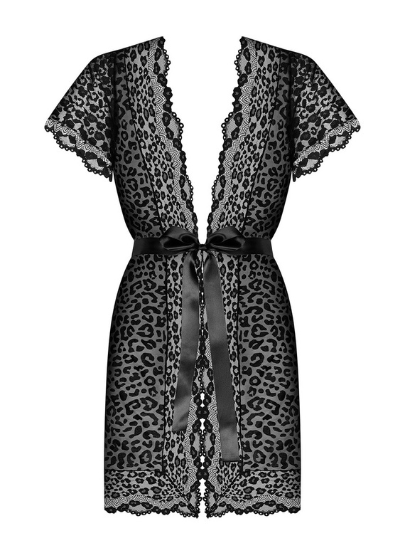 Giully Szlafrok Damski Peniuar Obsessive czarny