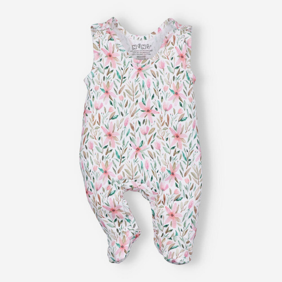ABN-4757 Pink Flowers Śpiochy z bawełny organicznej Nini