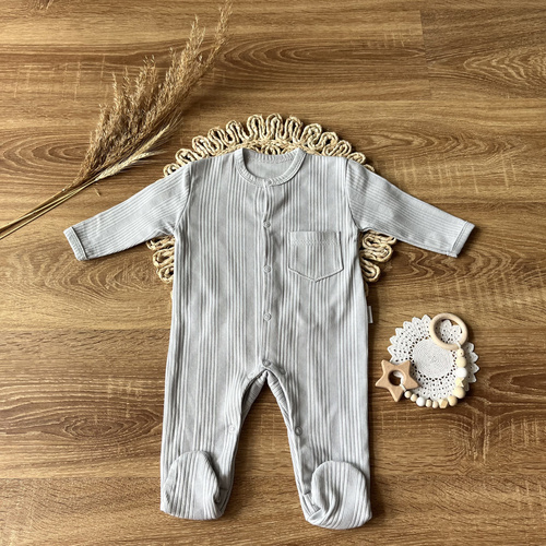 PAAB009 EkoBaby Mamatti Pajac niemowlęcy - szary