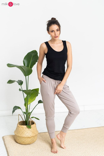 Spodnie Milk&Love dresowe joggersy beżowy