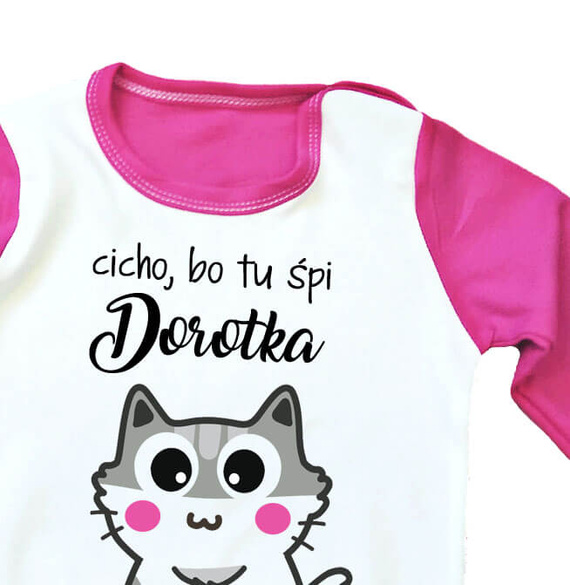 Cicho bo tu śpię Moocha Piżamka dziecięca z imieniem