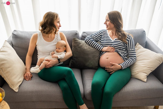 Two Ways Milk&Love bluzka ciążowa i do karmienia granatowo-białe paski