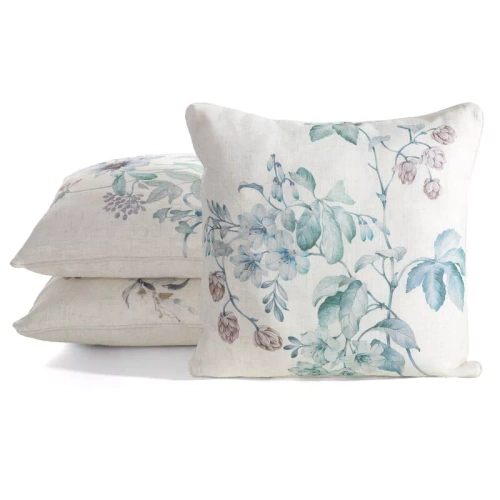 Len 41 Poszewka dekoracyjna Eurofirany | Naturalna zieleń, wzór liści