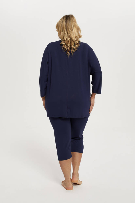 Song Piżama Damska 3/4 rękaw, 3/4 spodnie Italian Fashion - granatowy