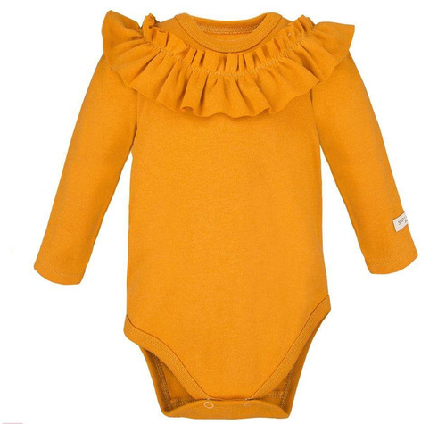 Body z długim rękawem, falbana "Simply Comfy" Ewa Klucze- bordo