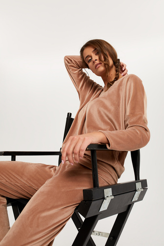 Juga Komplet Damski dł. rękaw, dł. spodnie Italian Fashion - beżowy