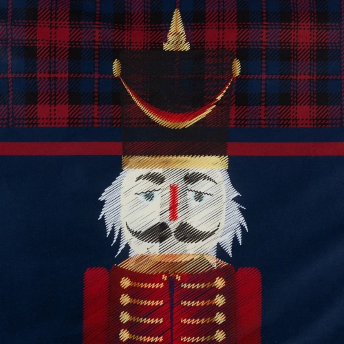 Peter Pościel świąteczna satynowa dziadek do orzechów Eurofirany granatowy