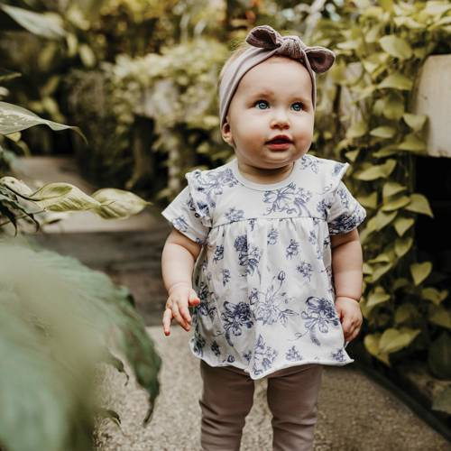 Botanic Eevi Sukienko-body, krótki rękaw - biały druk