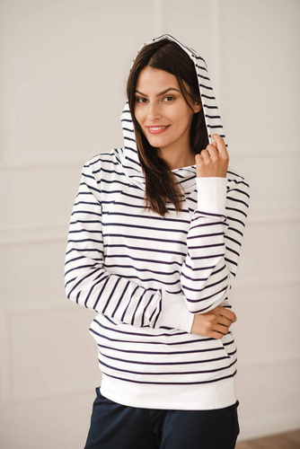 Milk Please bluza do karmienia Milk&Love w granatowo-białe paski