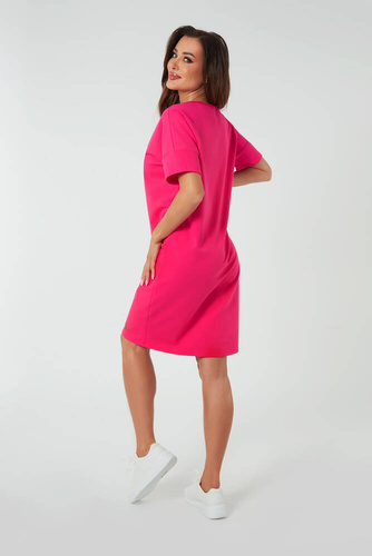 Stella tunika damska krótki rękaw Italian Fashion - fuksja