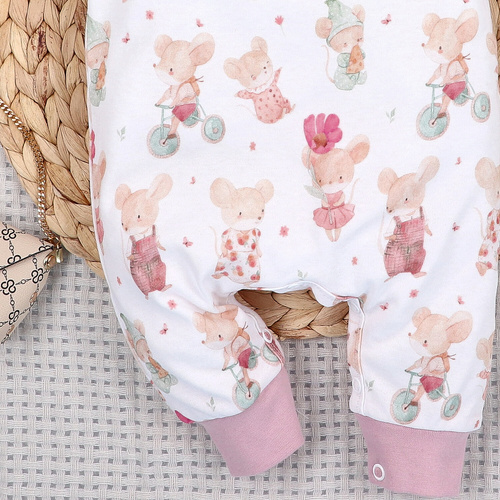 ABN-5694 Nini Śpiochy Niemowlęce 100% Bawełna Organiczna Małe Myszki Polska Produkcja