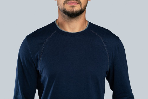 Niko Piżama Męska długi rękaw, długie spodnie Italian Fashion- granat