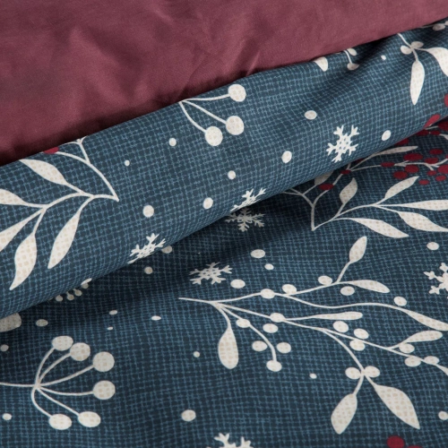 Kristy Pościel świąteczna Eurofirany granat/bordo – bawełna ranforce, dwustronna