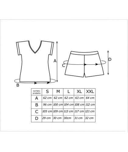 Piżama Melisa Short Donna wiskoza V-neck- ecru-khaki