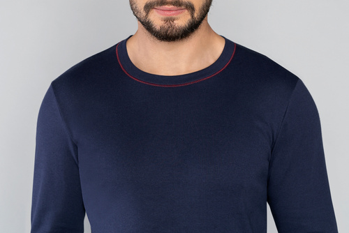 Horton Piżama Męska długi rękaw, długie spodnie Italian Fashion - granatowy/druk