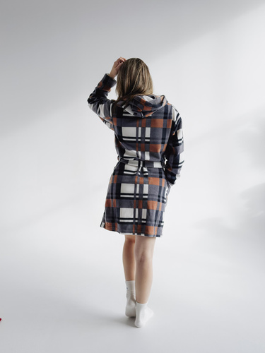 031 Kocyk Szlafrok De Lafense – ciepły polarowy szlafrok damski Super Cozy, camel