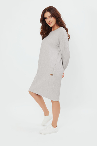 Avira tunika damska długi rękaw Italian Fashion - jasny melanż