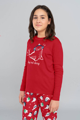 Kasjana talian Fashion Piżama dla dziecka - czerwony/druk czerwony 