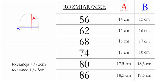 214054 Muki Nicol Czapeczka niemowlęca