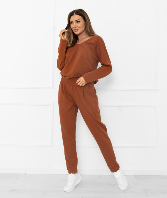Karina Komplet dresowy damski Italian Fashion terakota– bawełna, wygodny