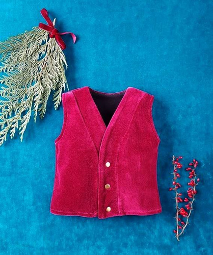 430W Little Gentleman Welurowa kamizelka dla chłopca Marija - bordo