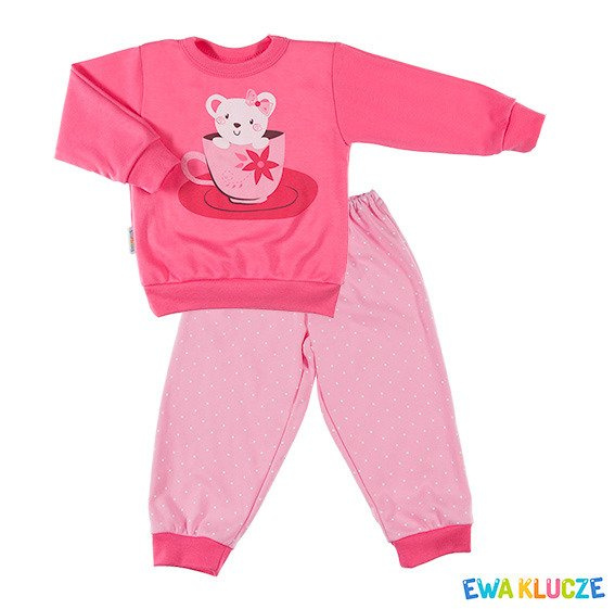 Piżamka bawełniana dla dziewczynki "DOBRANOC" Ewa Klucze - morska