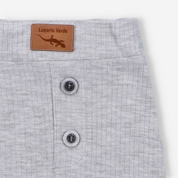 KAR-0001 Spodnie z dzianiny prążkowej Lagarto Verde - szary