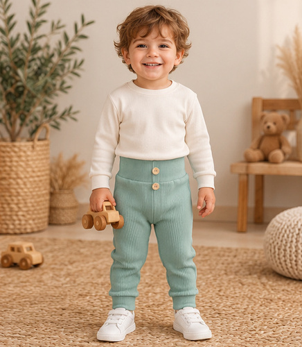 LJ816 Mamatti Legginsy dziewczęce dzwony - brązowy