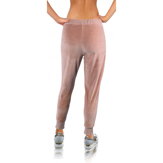 Welur Spodnie dresowe damskie Sesto Senso łososiowy