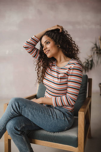 Milk Shirt Bluzka do karmienia i ciążowa Milk&Love w prążek granat