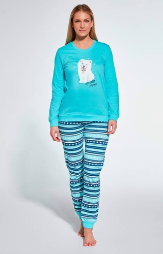 Cornette 671/345 Sweet Puppy Piżama damska turkusowy