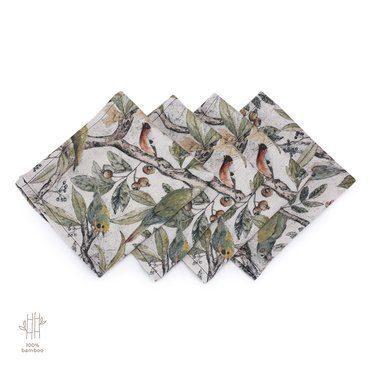 Chusteczki 100% Bamboo Muślin Ornithology Makaszka