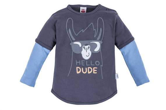 "Hello Dude G" Makoma Bluzka długi rękaw niebieski