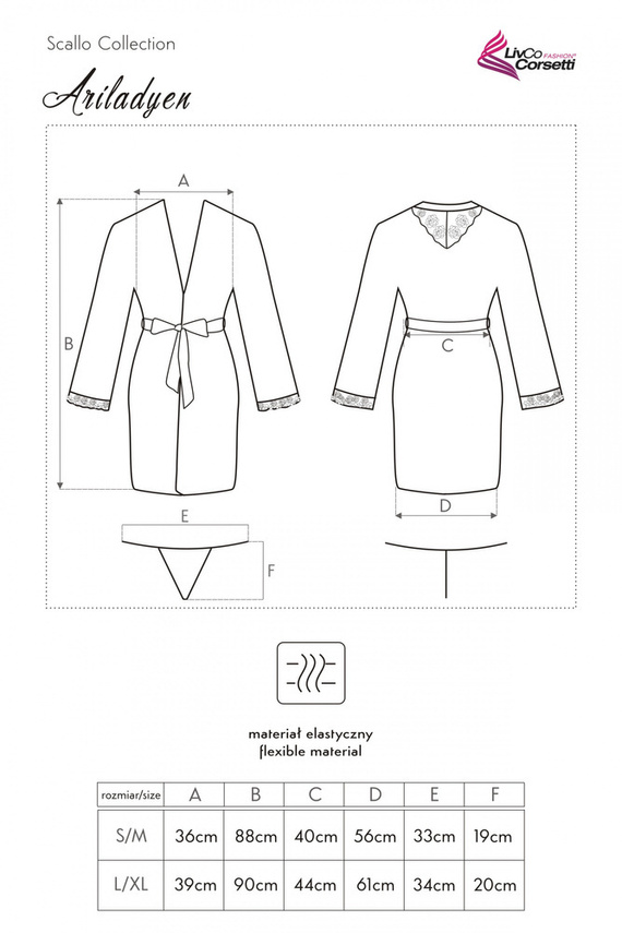 Ariladyen Pink LC 90568 Scallo Collection Szlafrok damski LivCo Corsetti