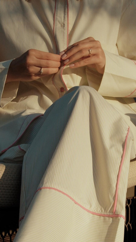 Piżama damska Sensis Raven limonkowa – bawełniana, koszula + spodnie