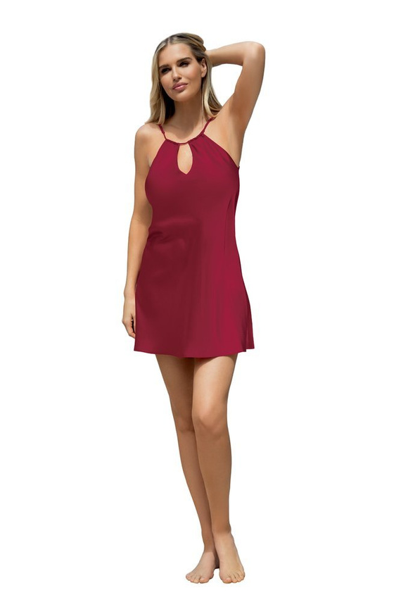 Cortney Halka satynowa koszulka damska DKaren - bordowa